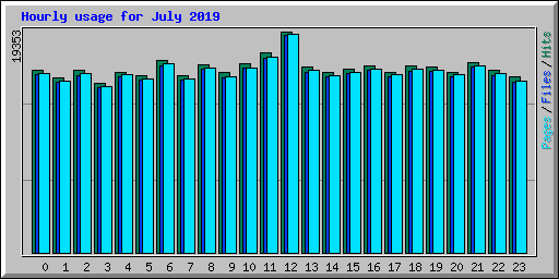 Hourly usage for July 2019